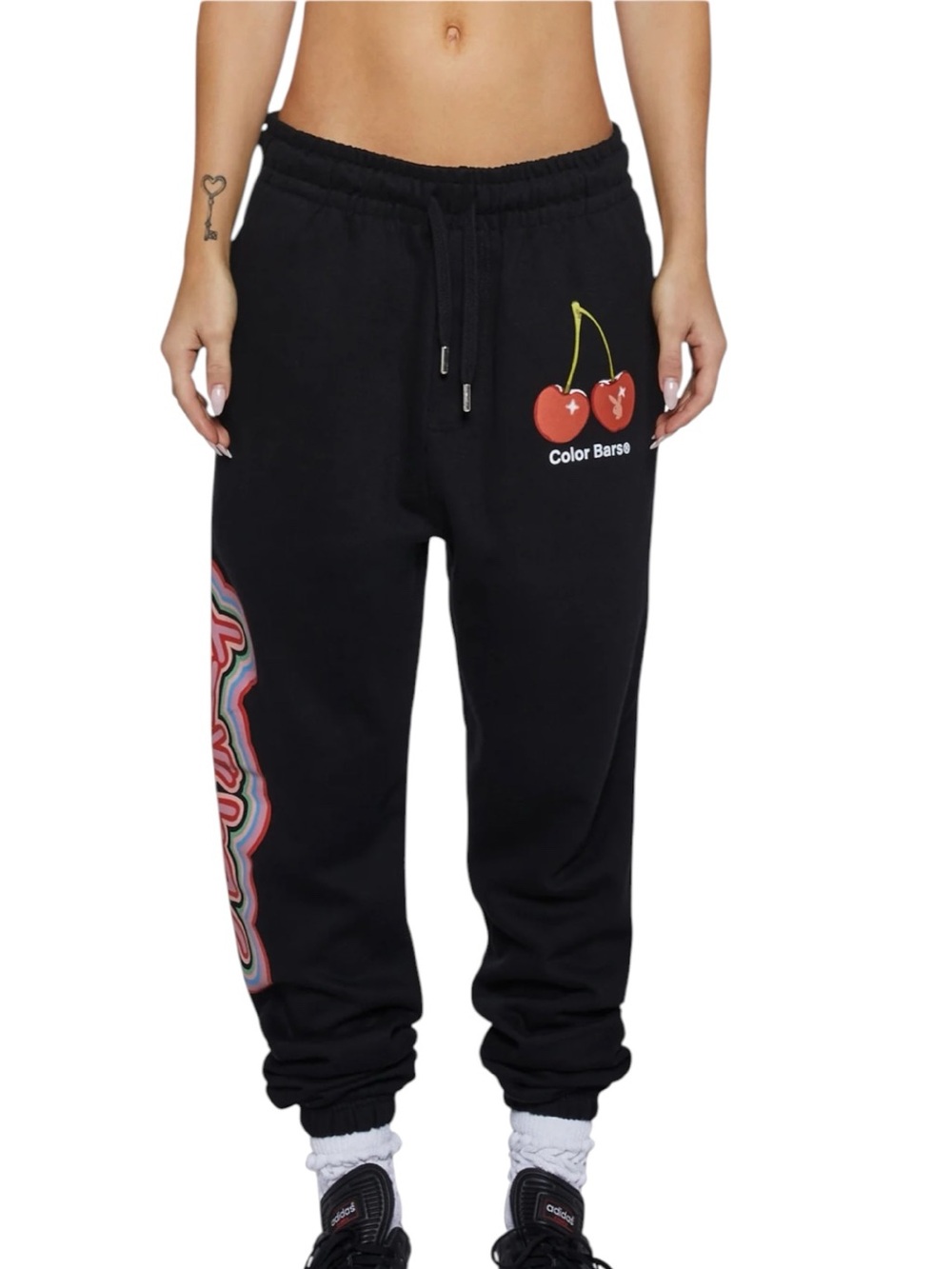 Playboy x Color Bars Tokyo Club Women's Sweatpants Black L LIKE NEW joggers